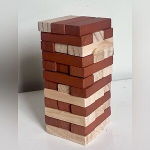 Tumbling Tower Mini Jenga Pocket Size Game New 36 Two color Wooden Blocks